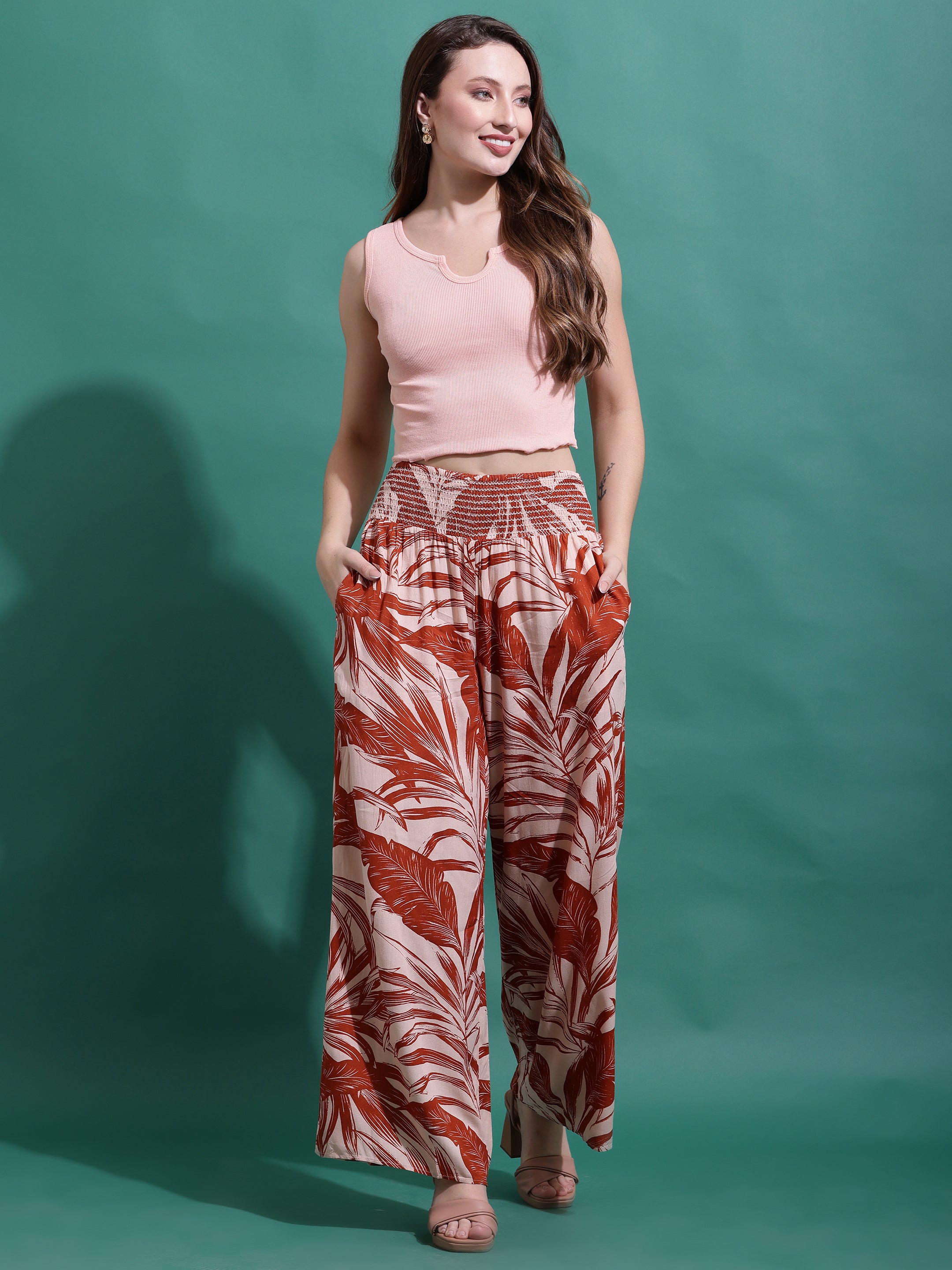 Red Flayered Pants