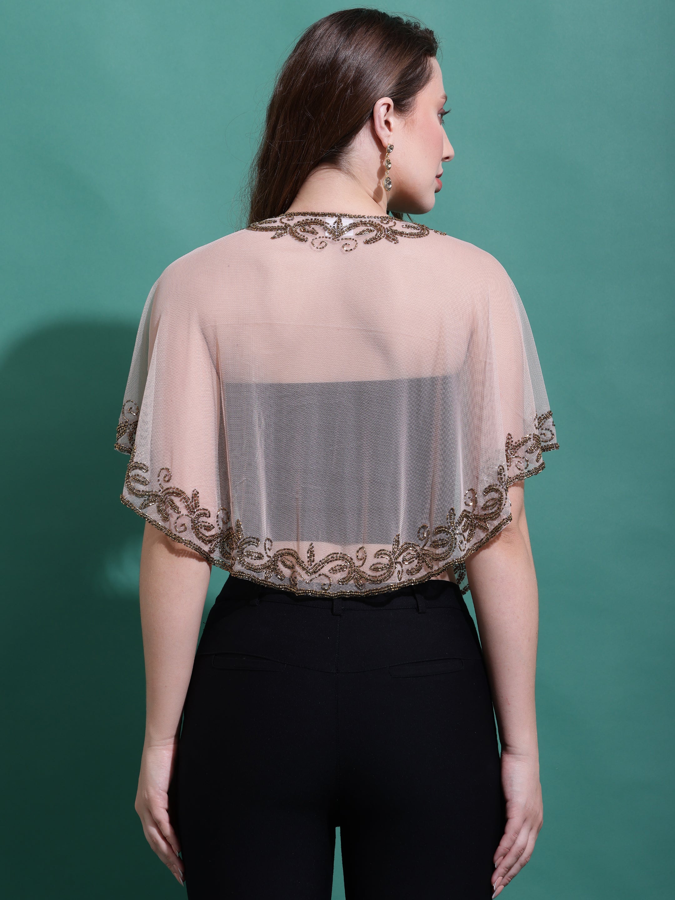 Rose Gold Embroidered Shrug