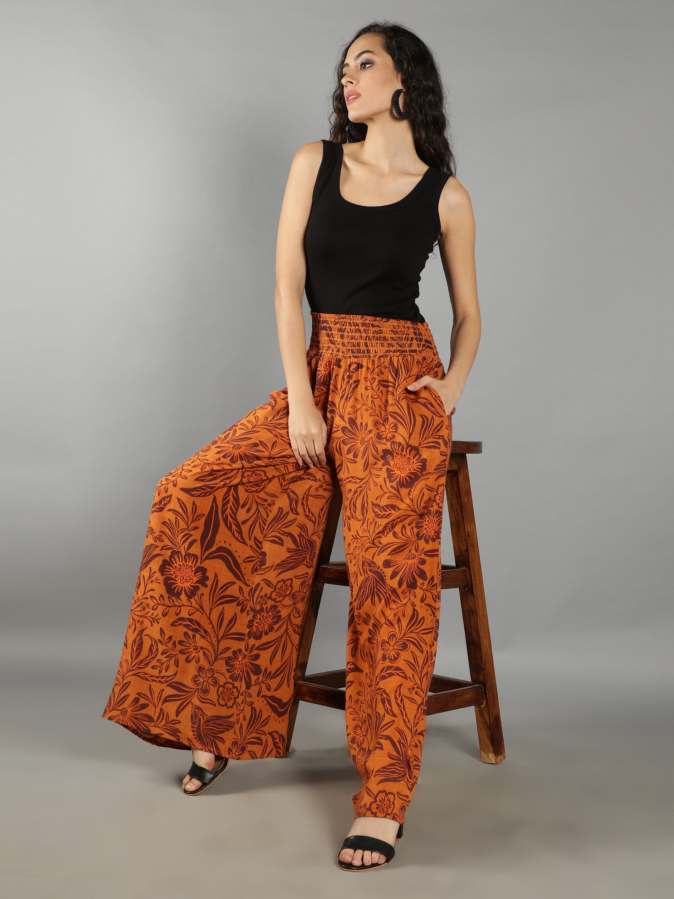 Brown Flayered Pants