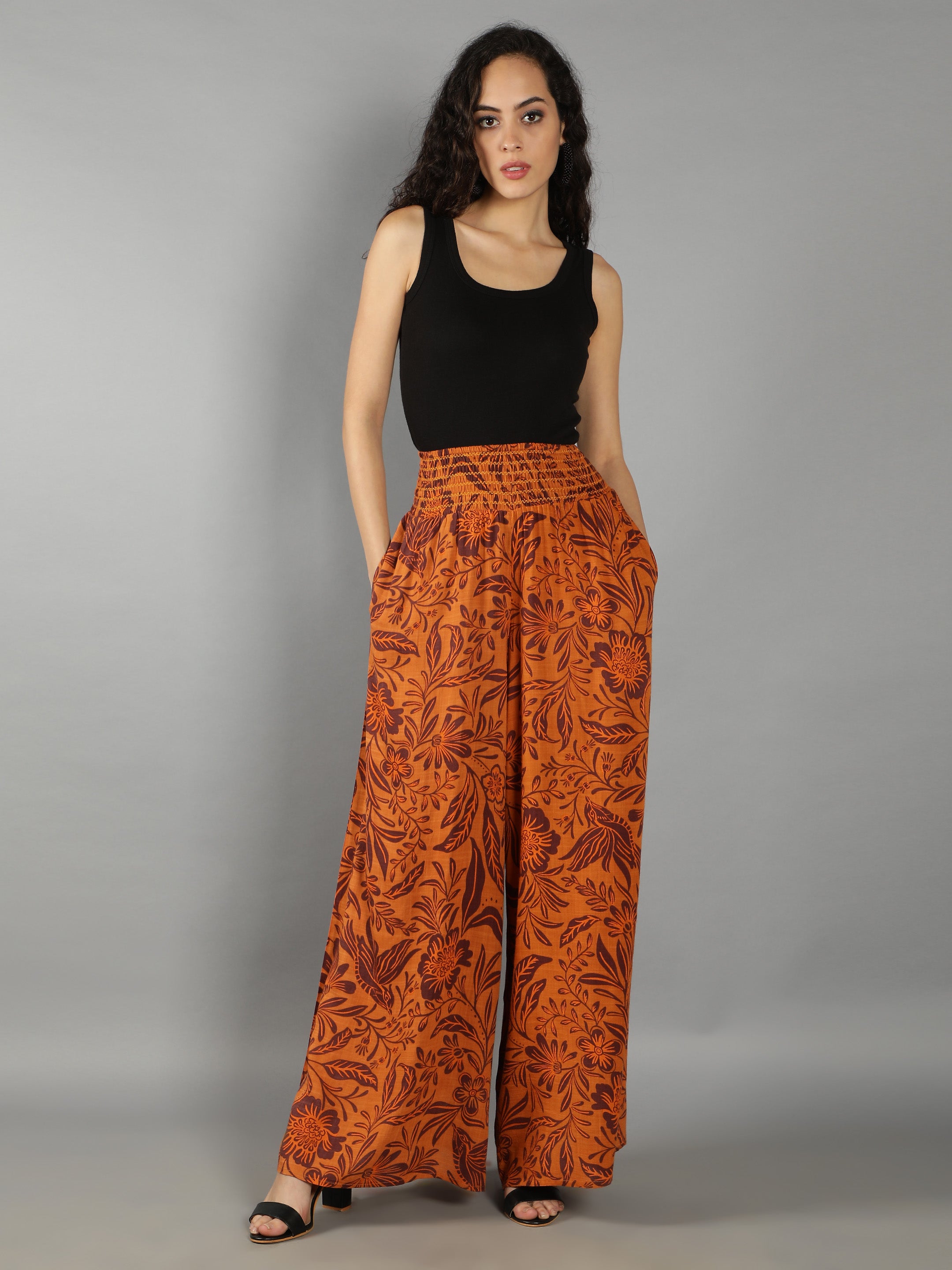 Brown Flayered Pants