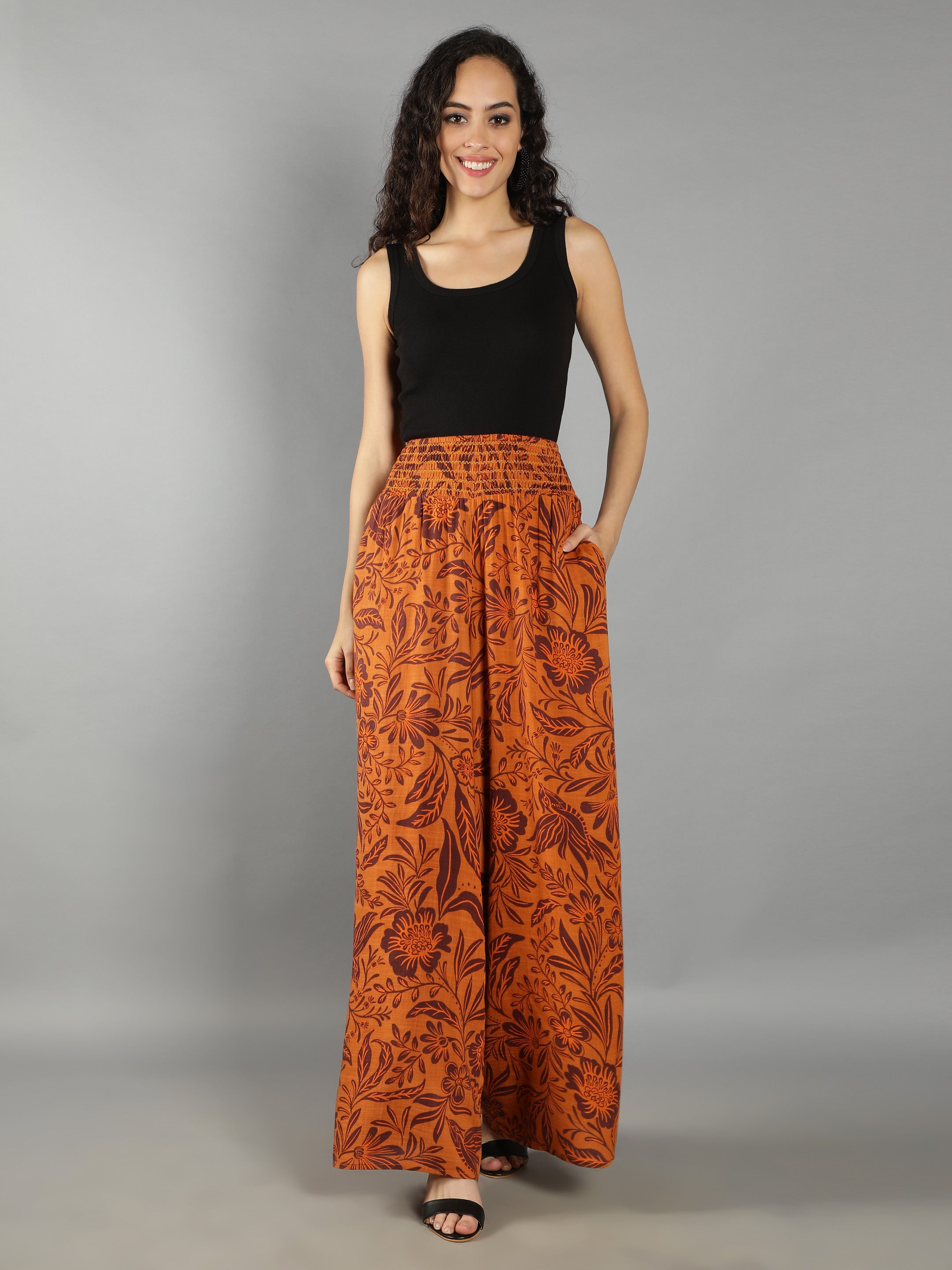 Brown Flayered Pants