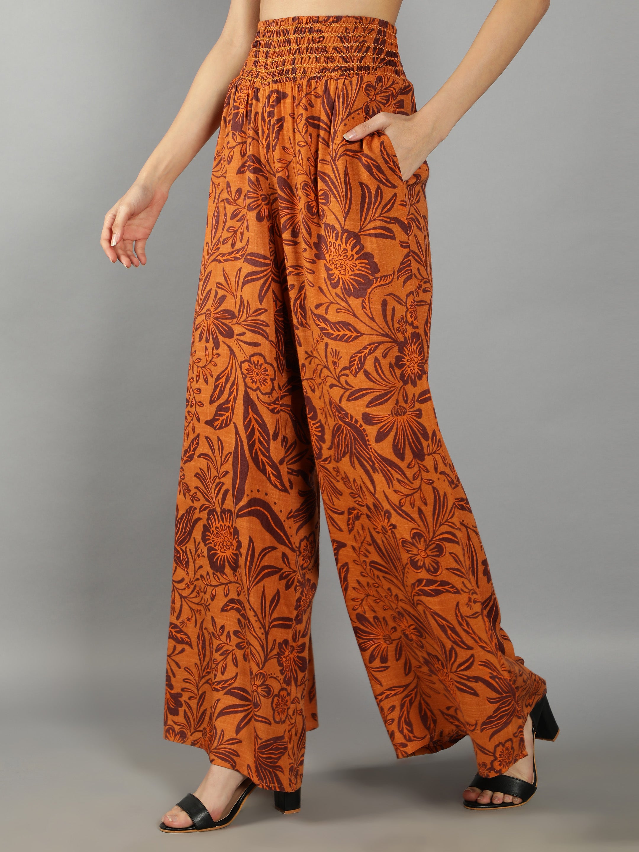 Brown Flayered Pants