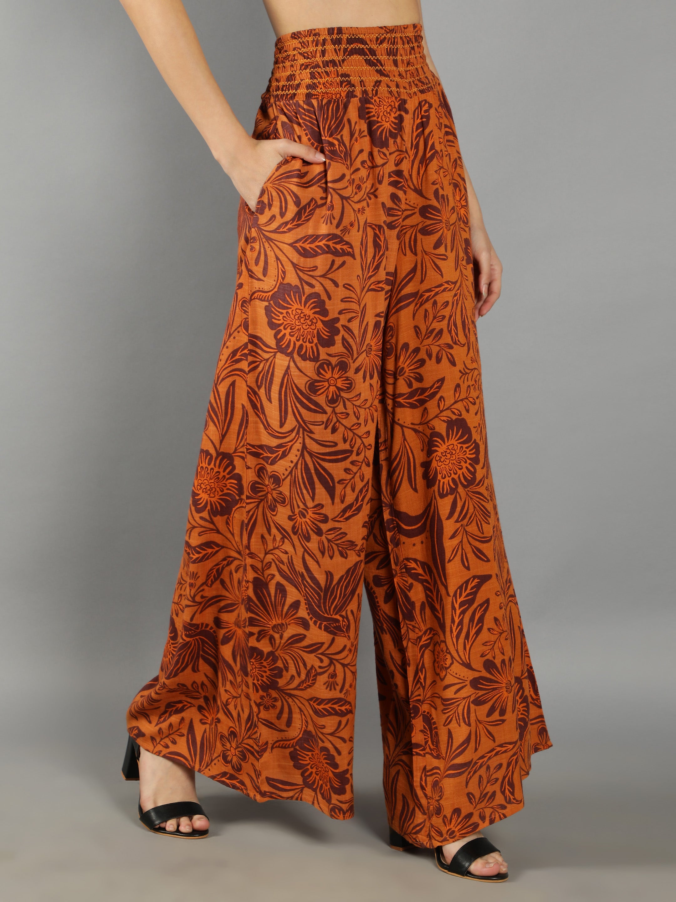 Brown Flayered Pants