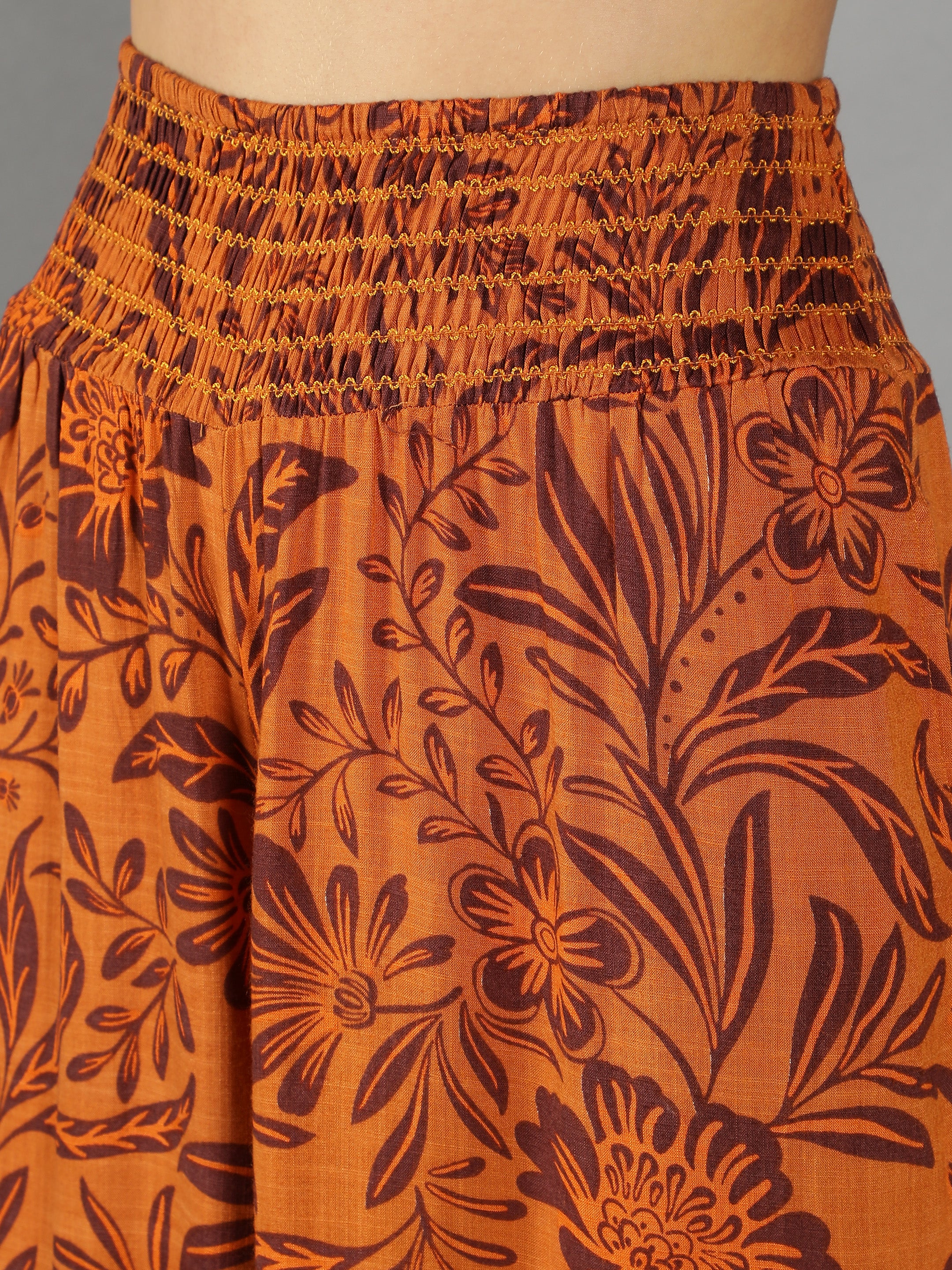 Brown Flayered Pants