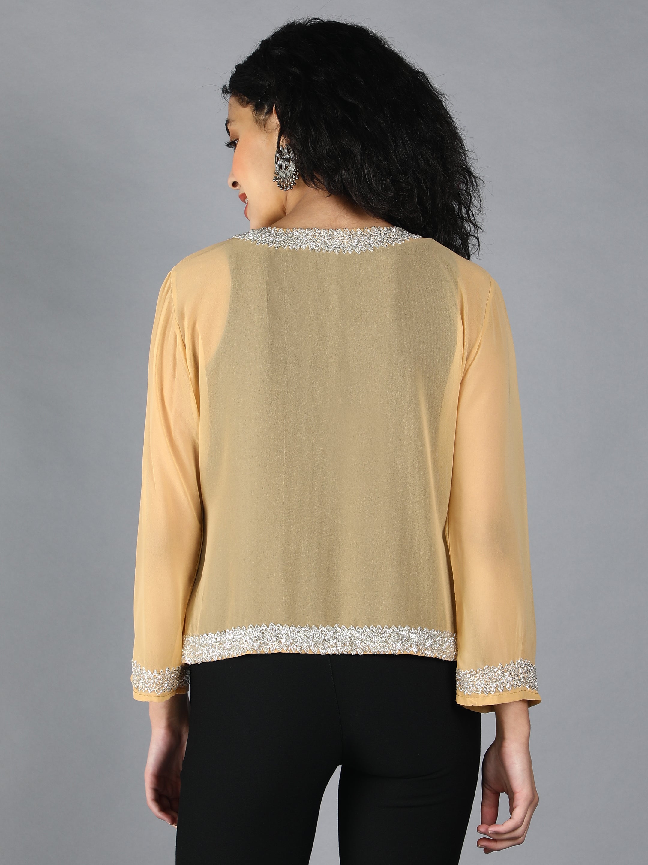 Embellished Short Open Shrug
