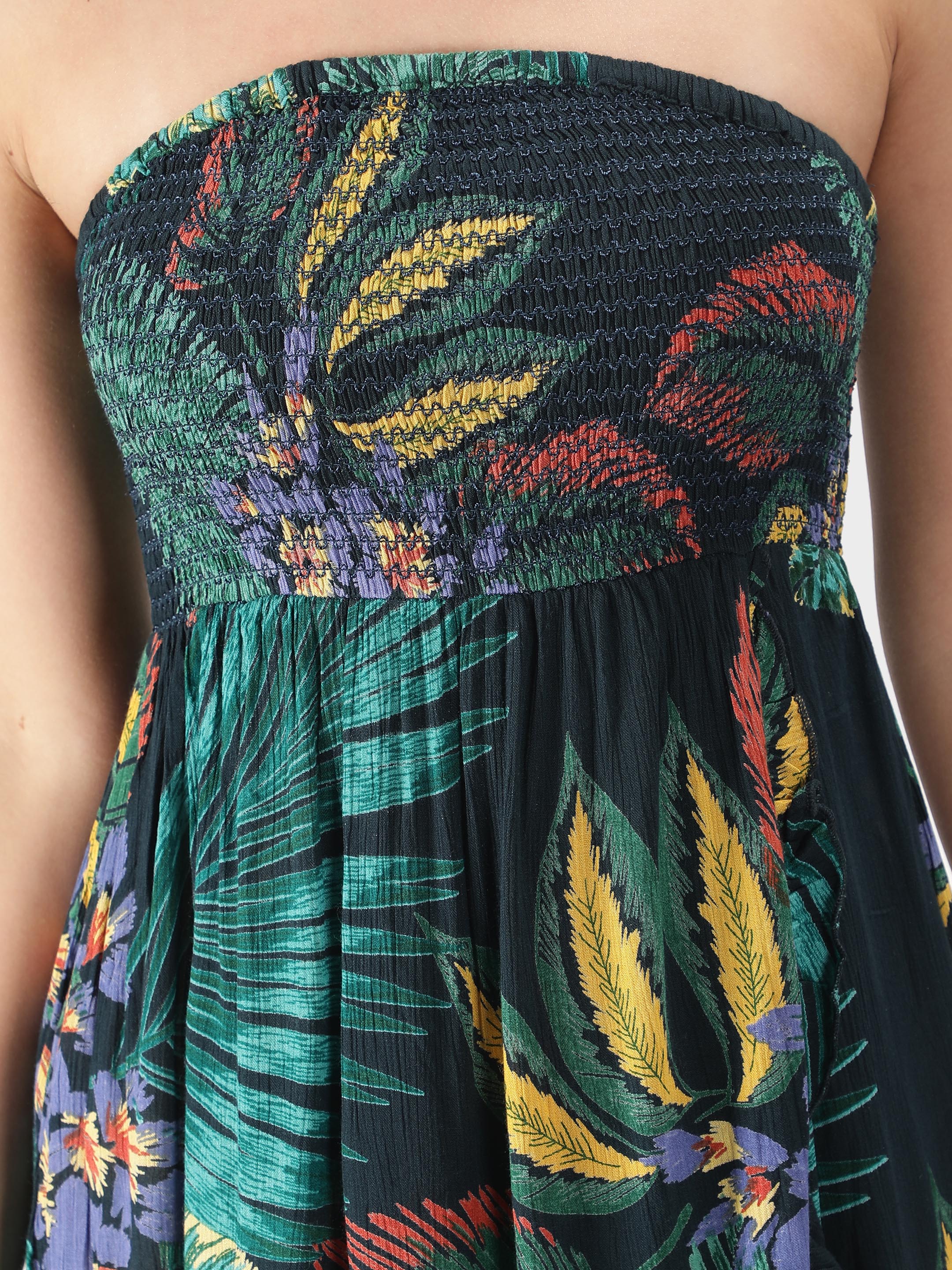 Green Tribal Flayered Maxi Dress