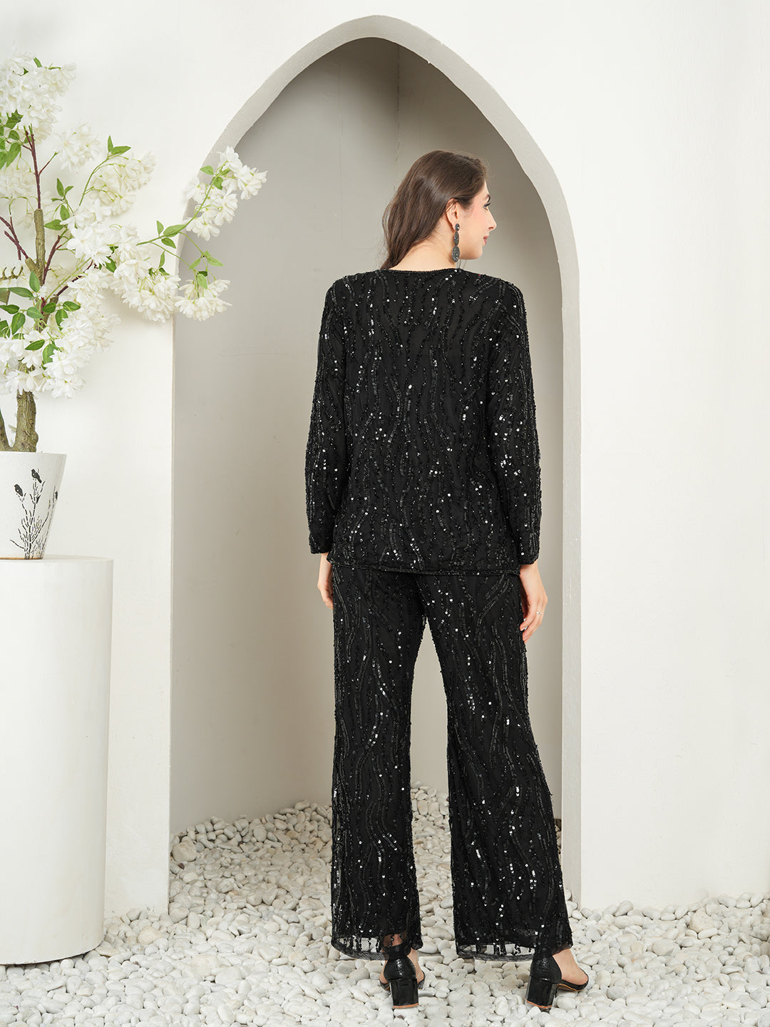 Black Embellished Co-Ord Set