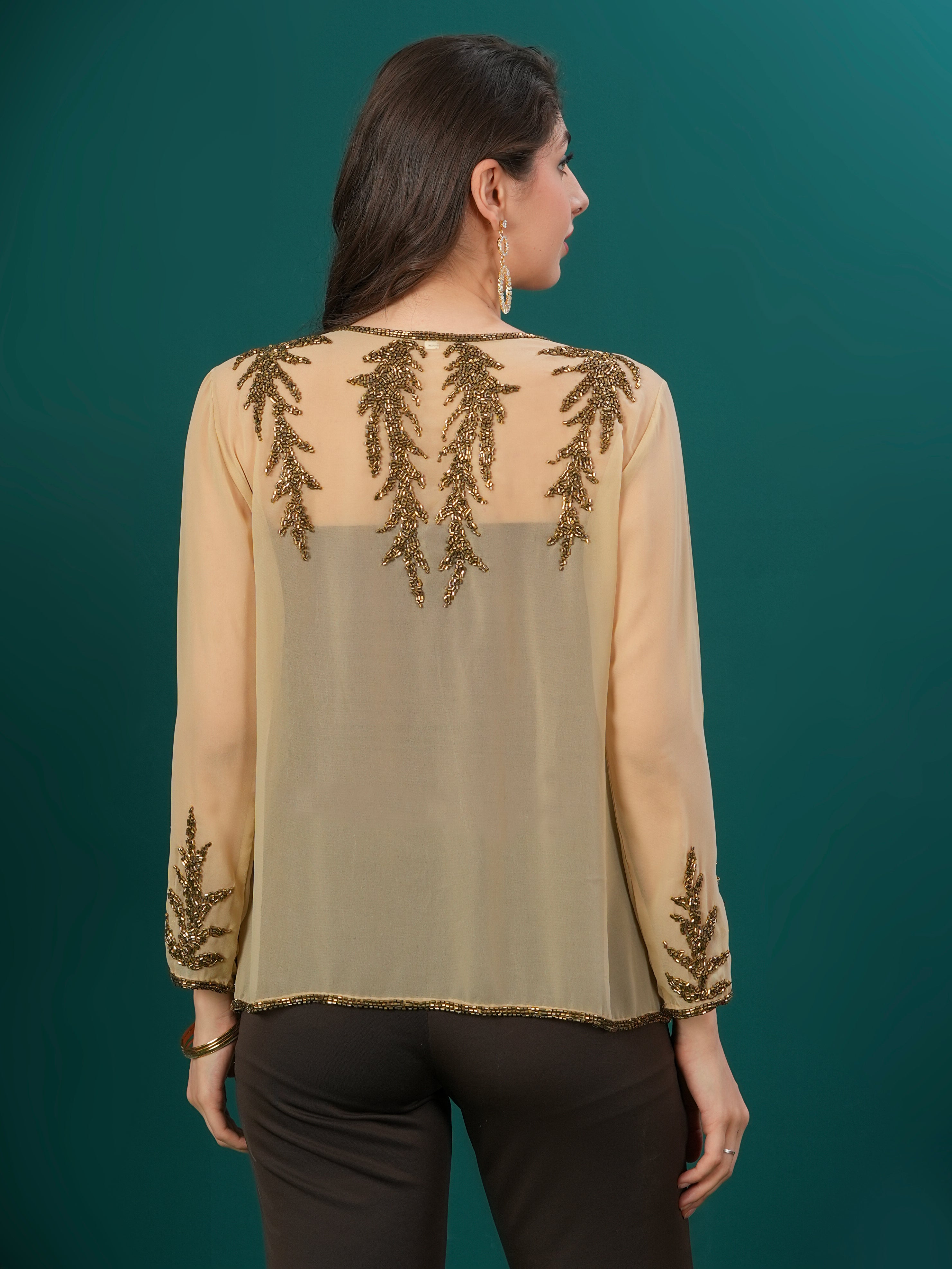 Gold Leaf Embellished Shrug