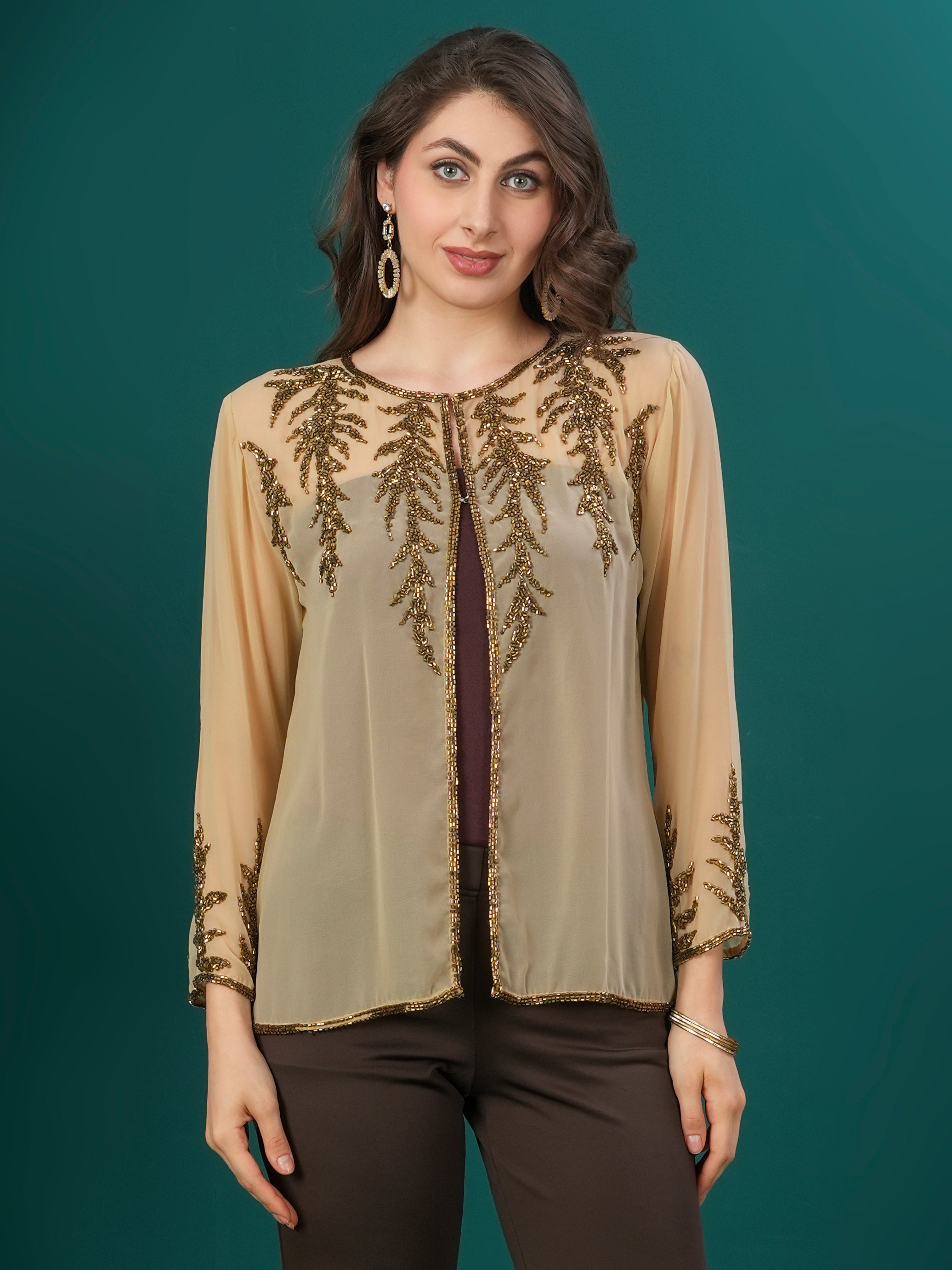 Gold Leaf Embellished Shrug