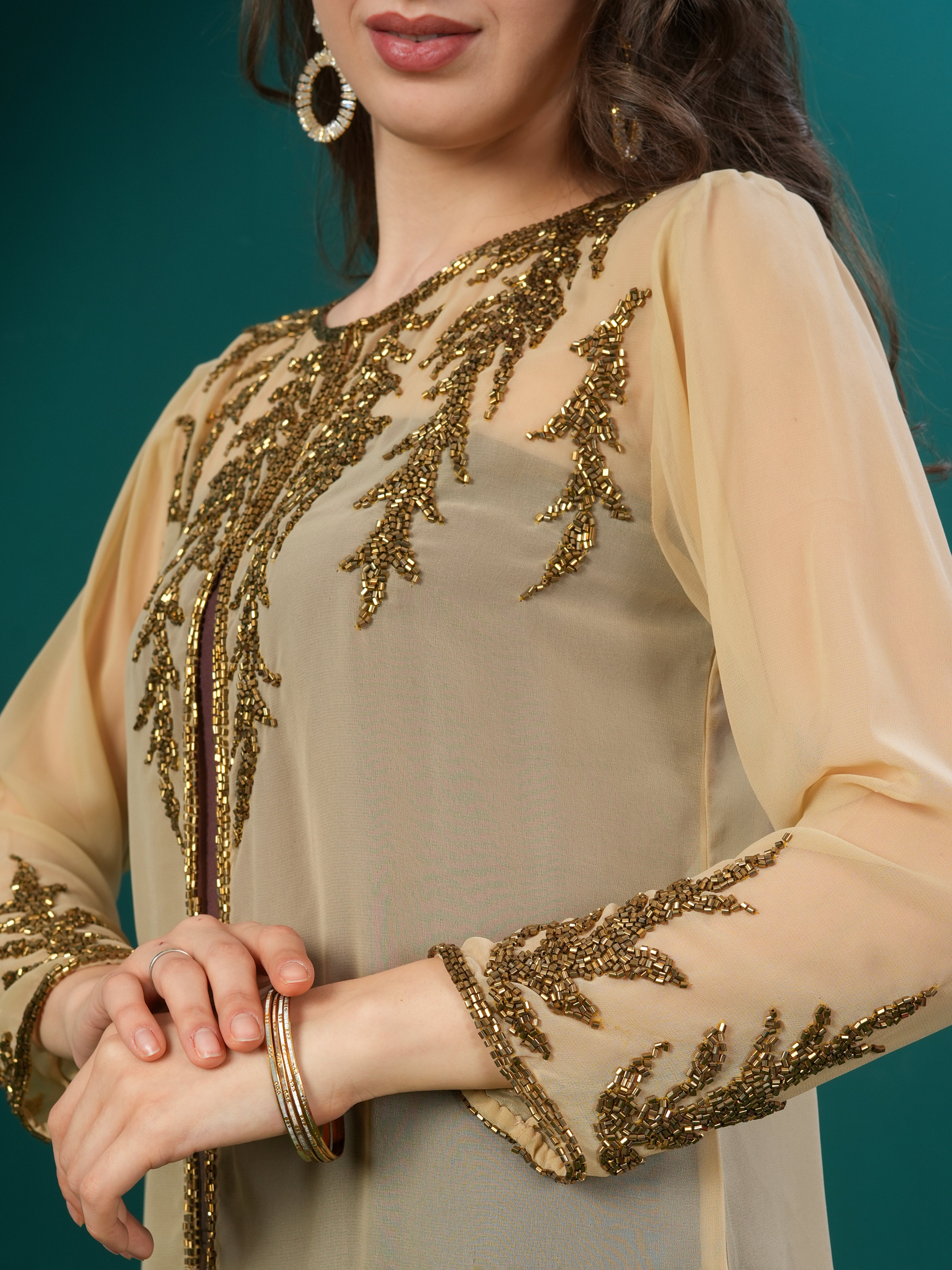 Gold Leaf Embellished Shrug