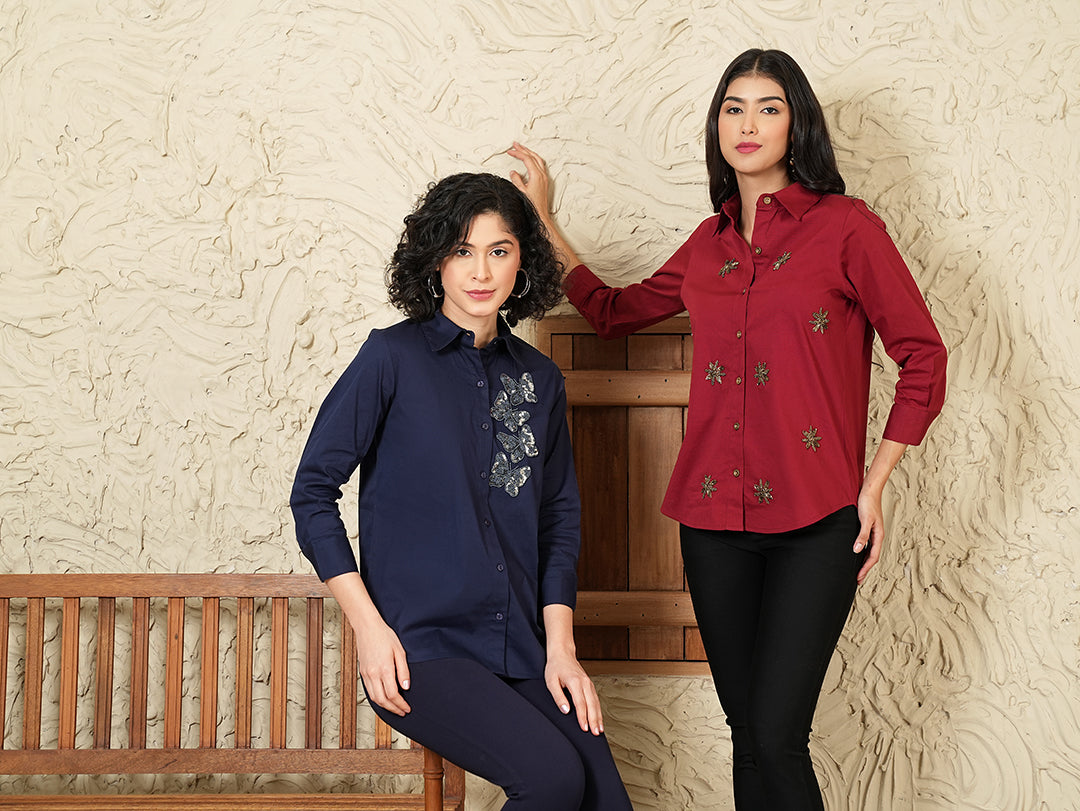 Celine Hand Sequins Shirt