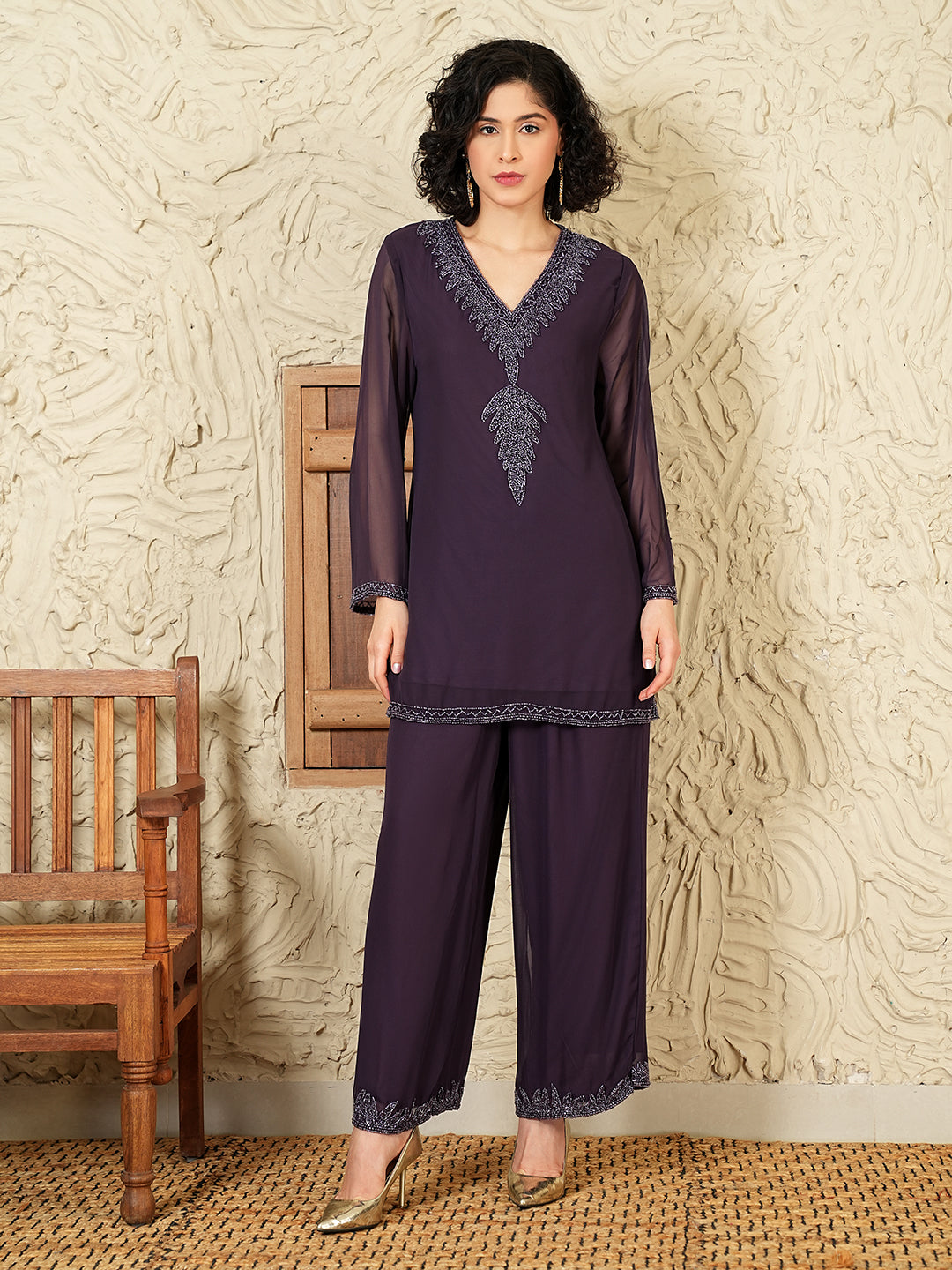 Rudrani Co-ord Set(With Lining)