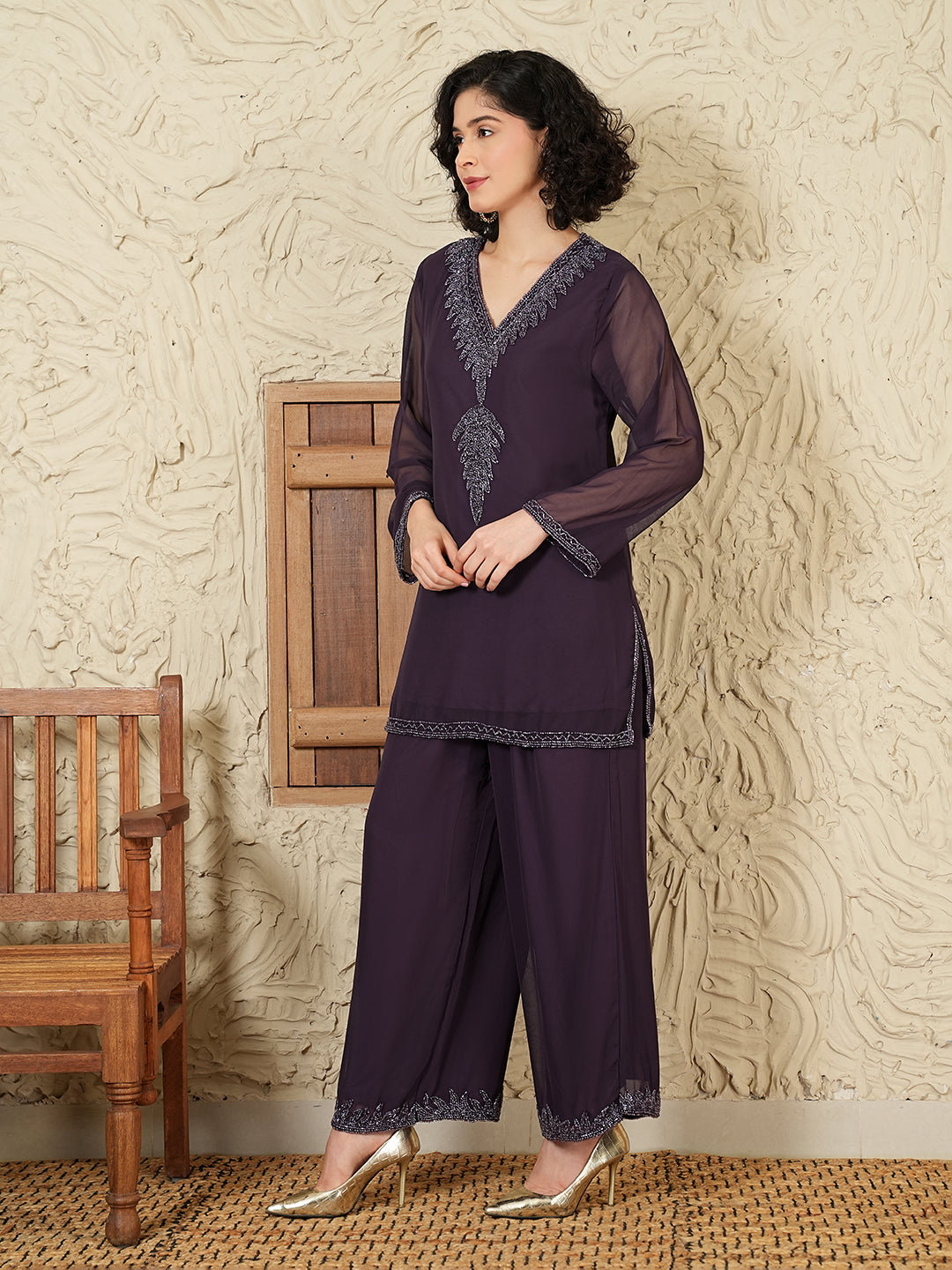 Rudrani Co-ord Set(With Lining)