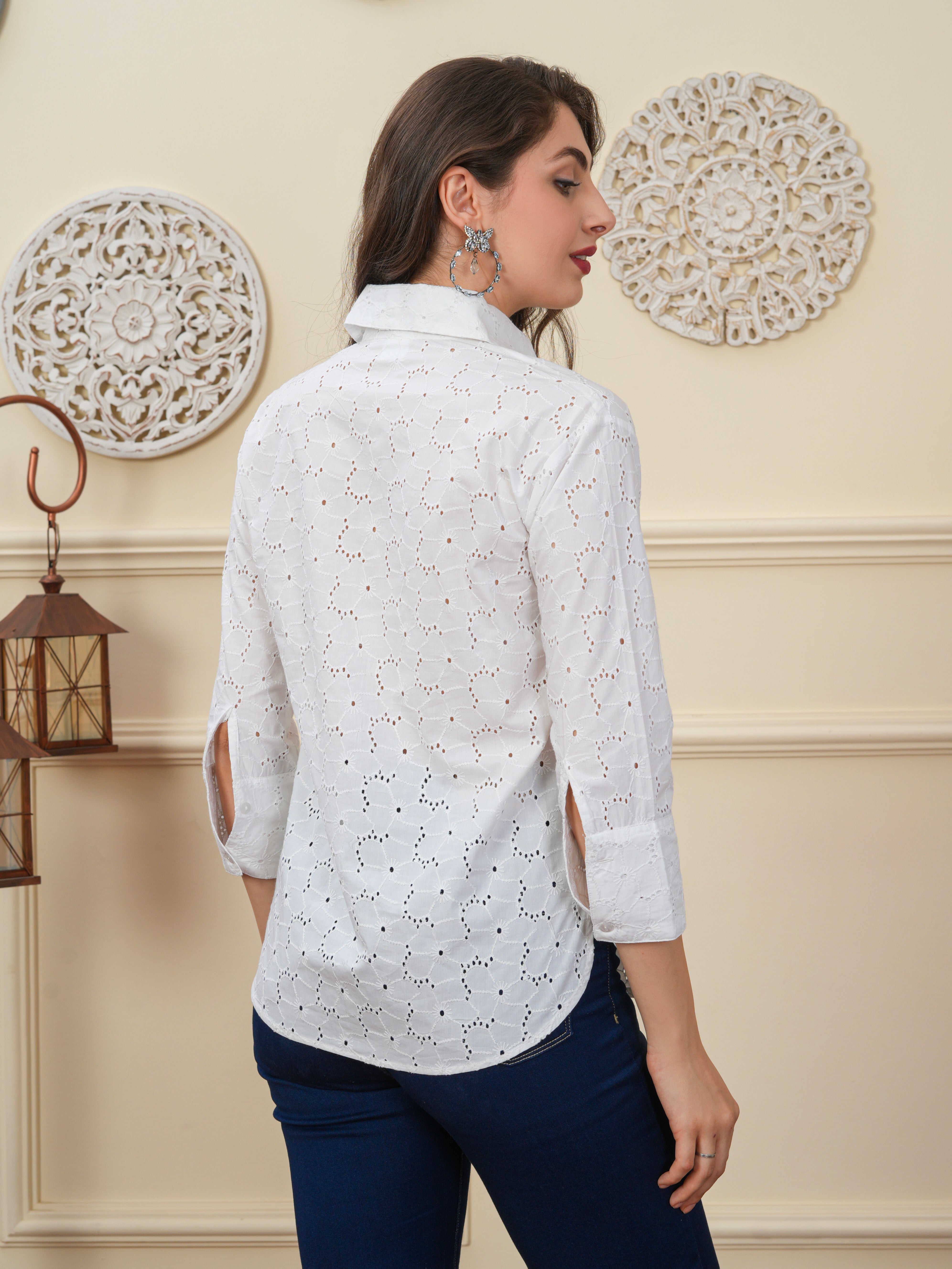 Collar White Designer Dress Shirt White Designer Schiffli Shirt Debonatella Collar White Designer Dress Shirt White Designer Schiffli Shirt Debonatella