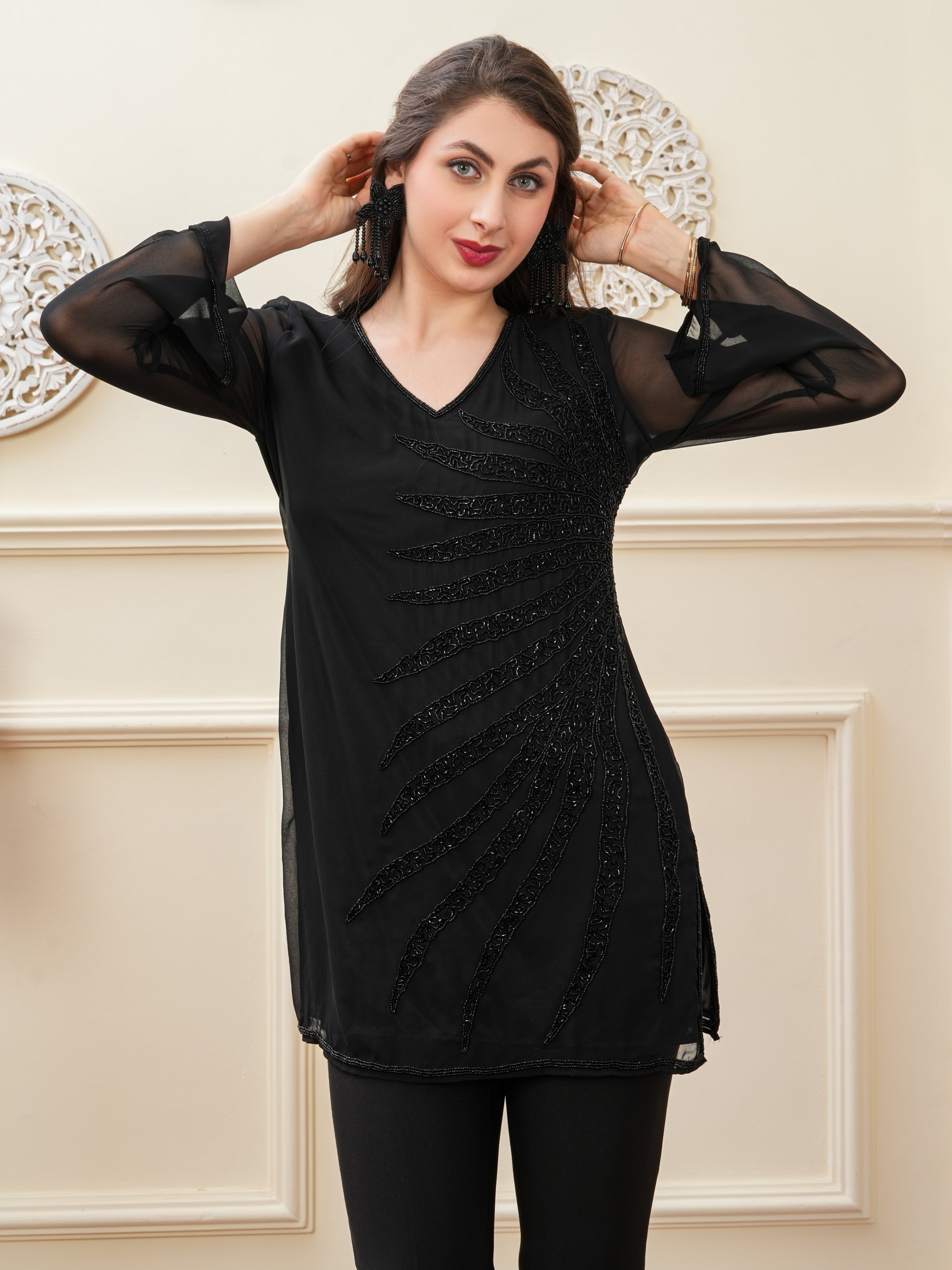 Haniya Embellished Kurti with Lining