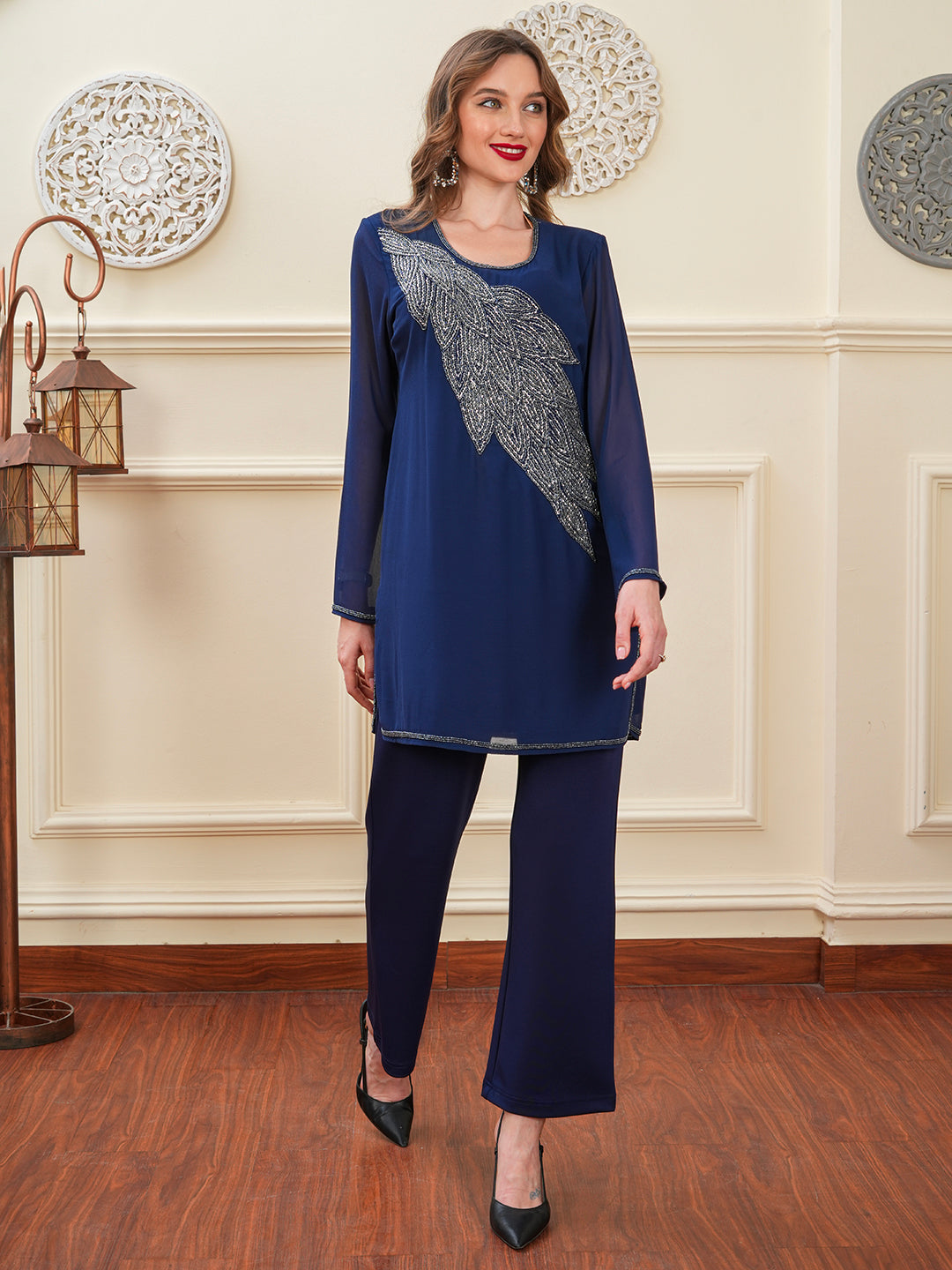 Amara Embellished Kurti with Lining