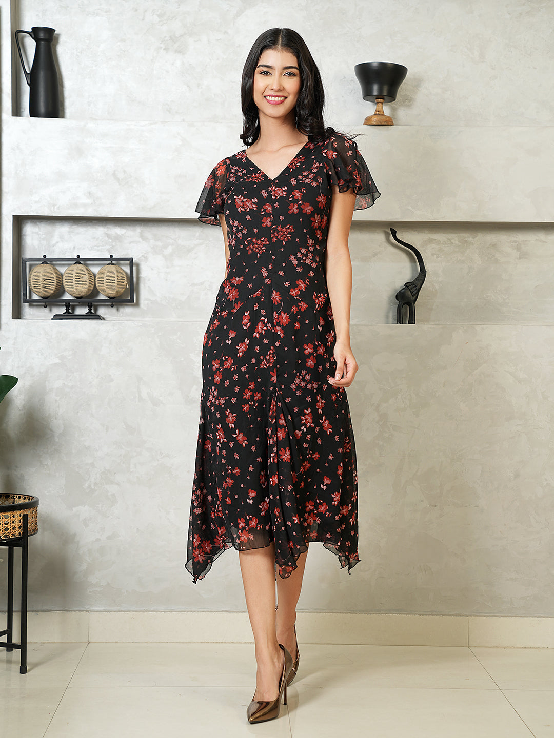 Tulia Floral Flayered Maxi Dress