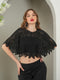 Saturn Embellished Cape Shrug