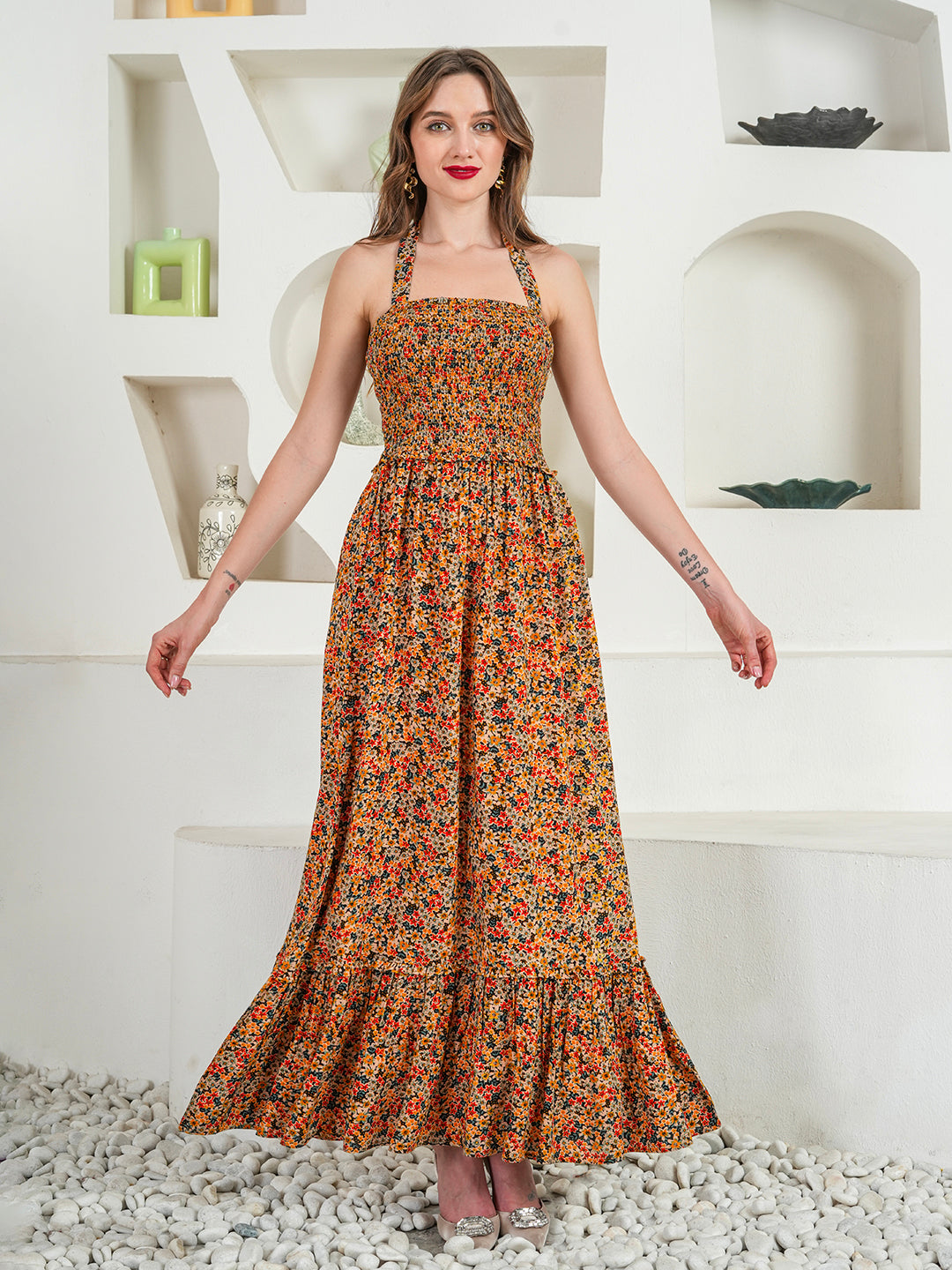 Oriana Smocked Maxi Dress