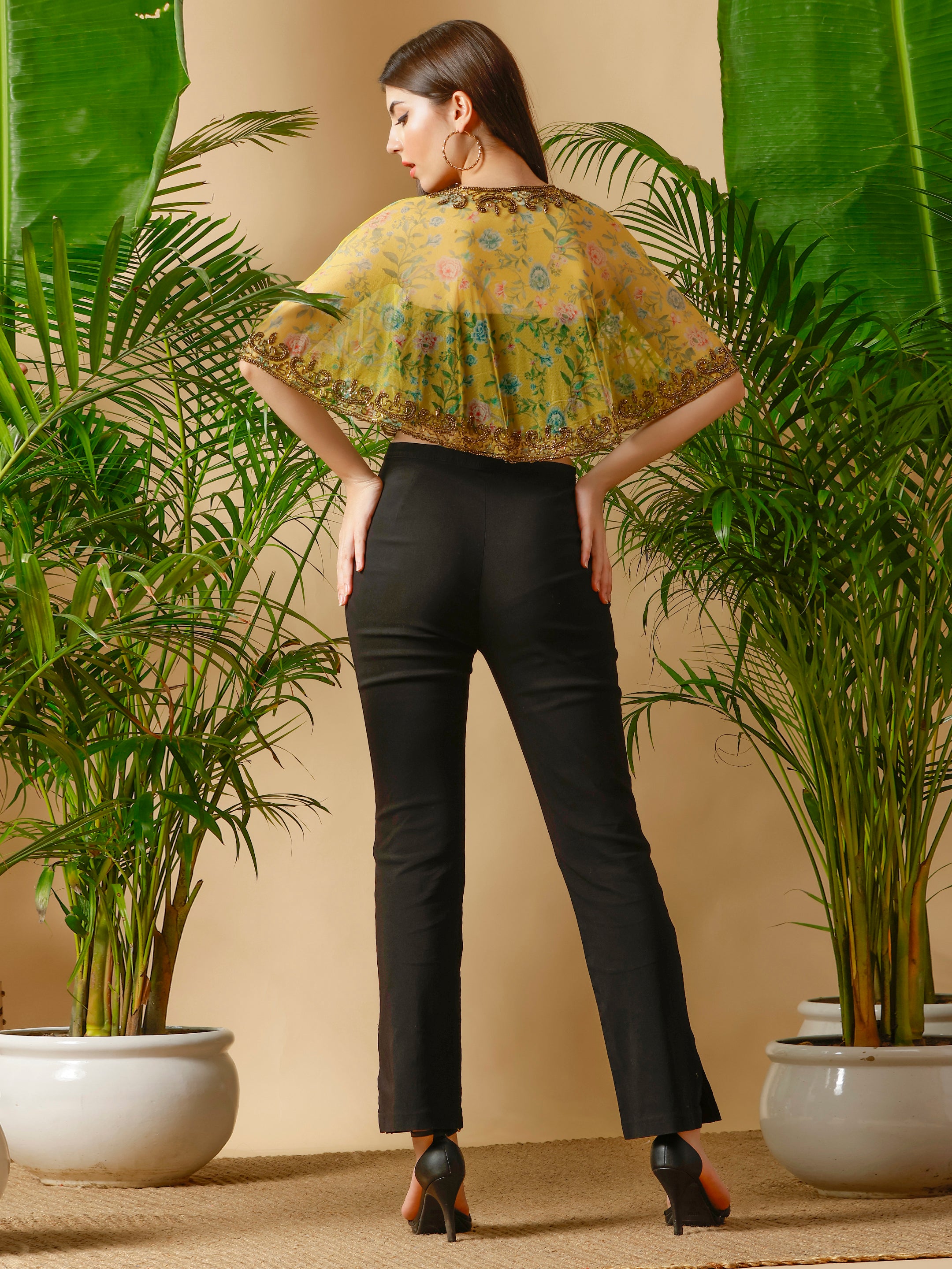 Short Embellished Cape Shrug