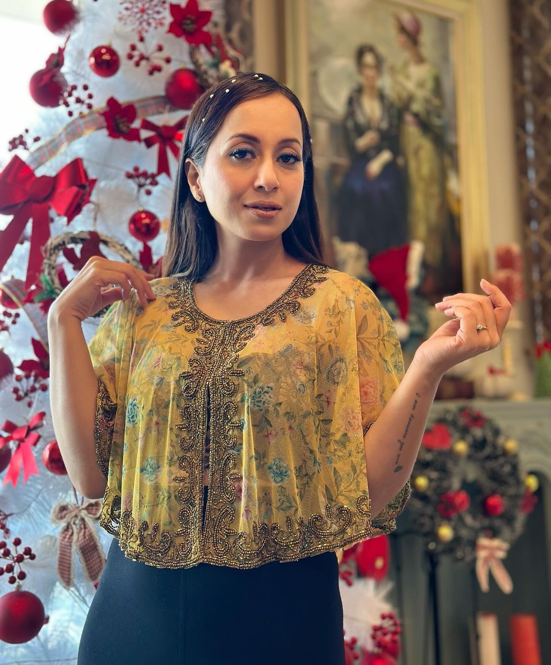 Short Embellished Cape Shrug