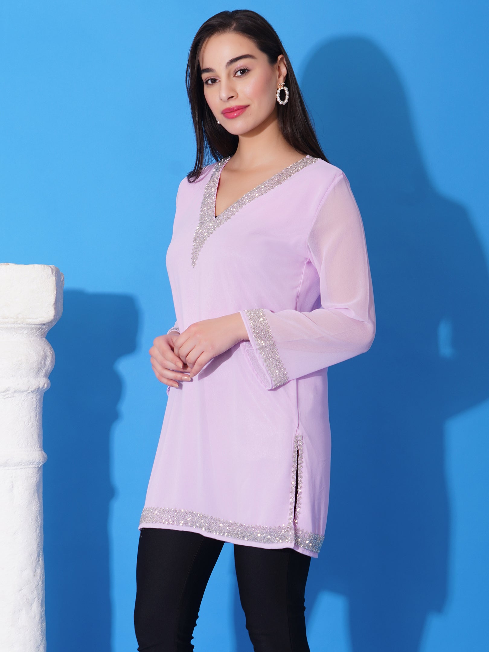 Lilac Kurti (With Lining)