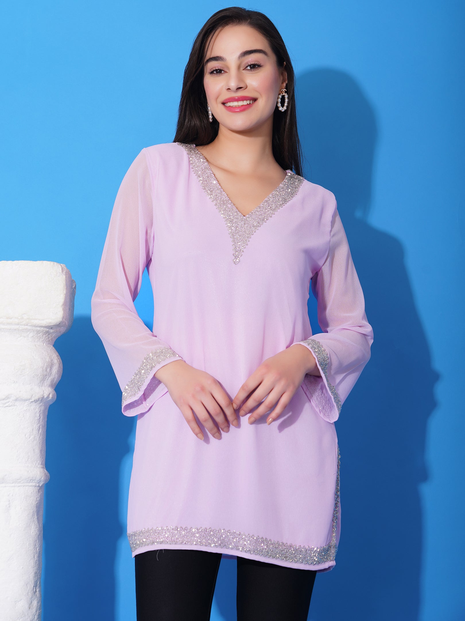Lilac Kurti (With Lining)